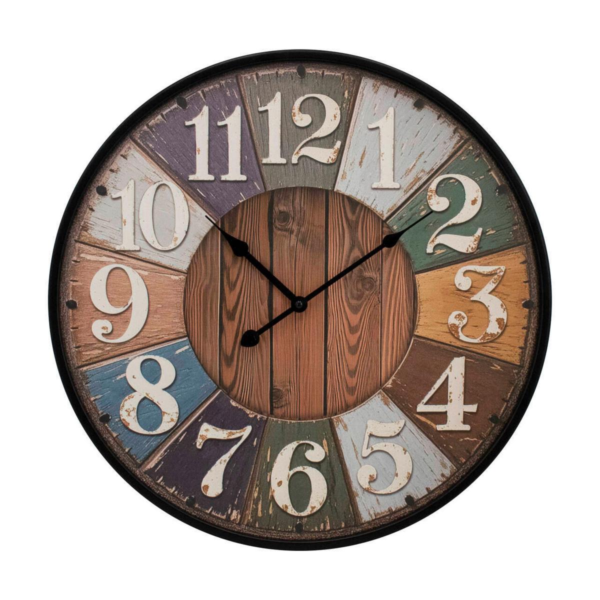 Wanduhr Denis - Multicolor/Schwarz, KONVENTIONELL, Papier/Kunststoff (50/4cm) - Luca Bessoni