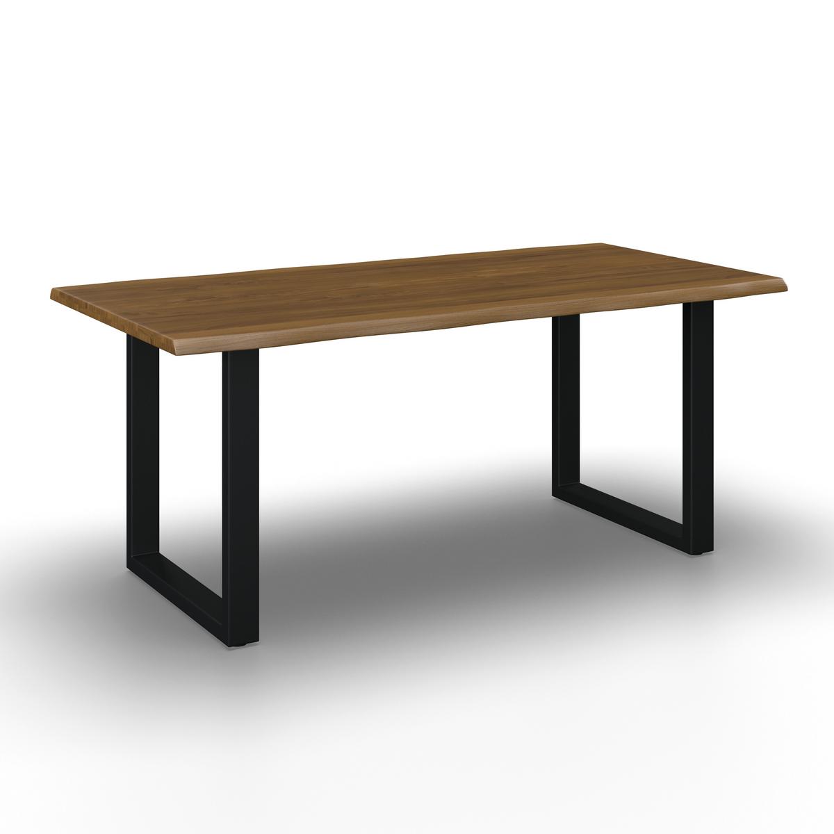 Jedálenský stôl masív dub LEN 180x90cm - čierna/farba duba, Modern, kov/drevo (180/90/76cm) - Bessagi Home