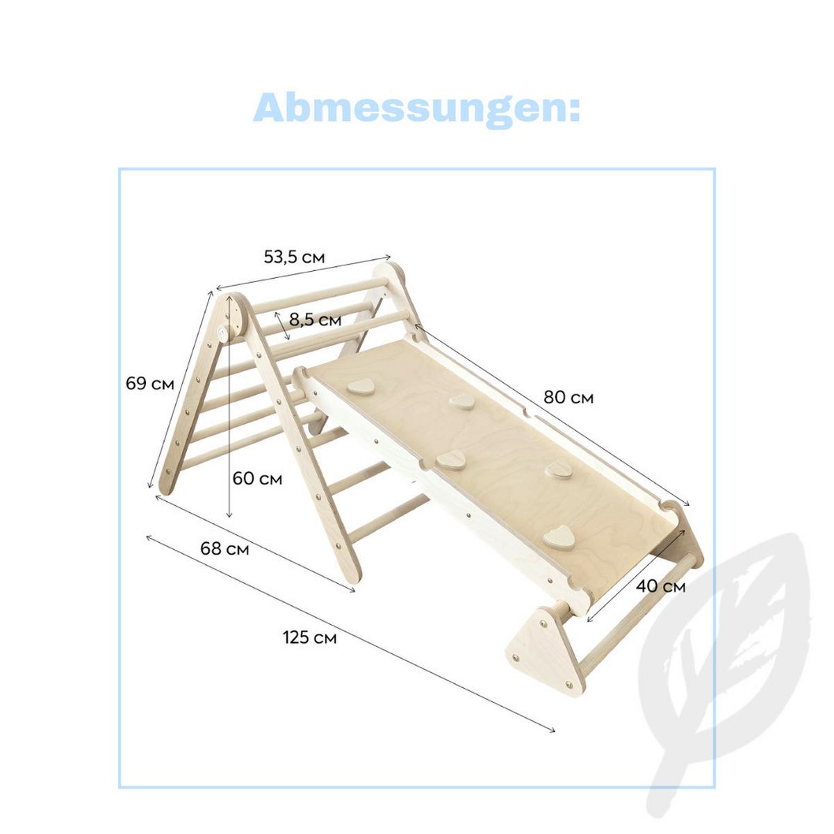 Kletterdreieck mit Rutsche und Wippe - Birkefarben, Basics, Holz (68/53,5/69cm) - CLIFF
