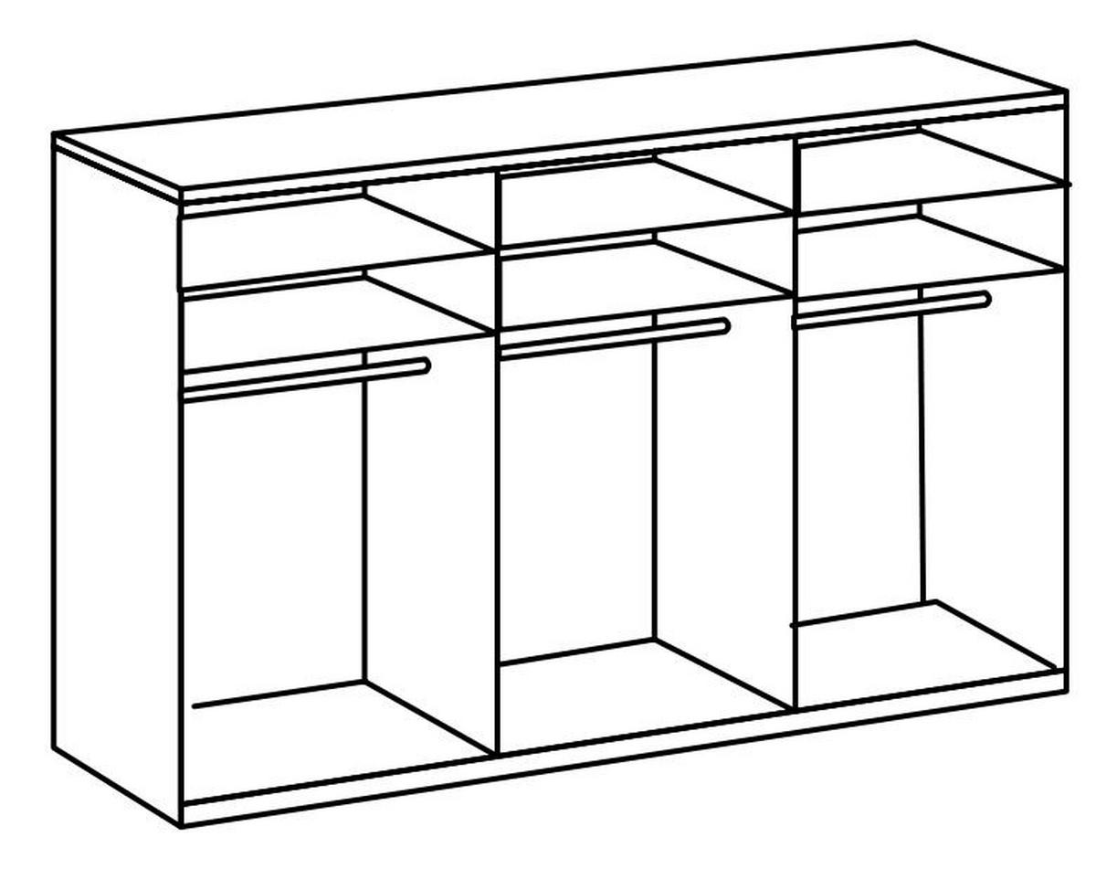 Drehtürenschrank 300 Cm Level Eichefarben Dekor - Eichefarben, MODERN, Holzwerkstoff (300/236/58cm) - MID.YOU