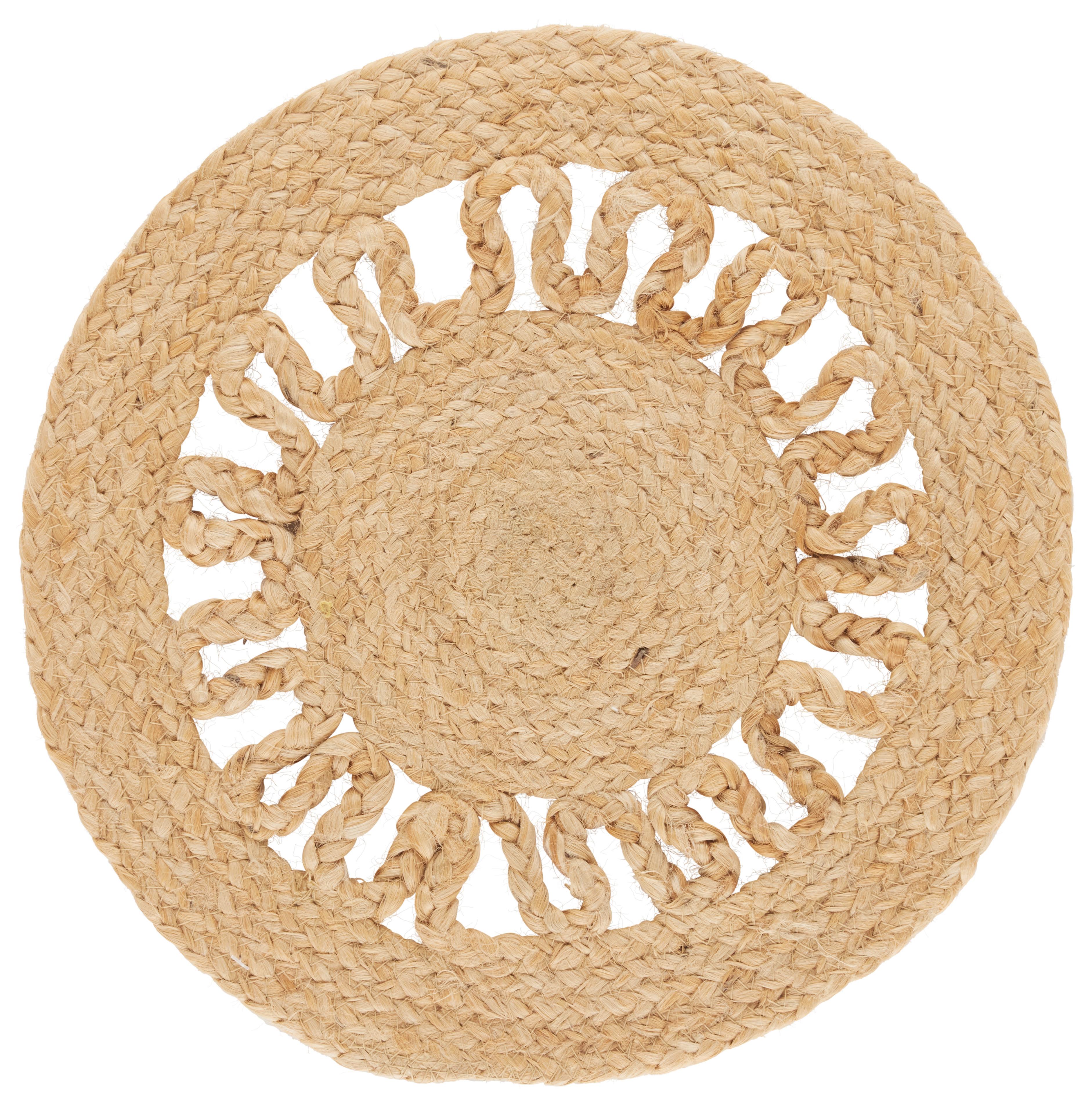 Dekorační podnos Ø: 38cm - světle hnědá, Basics, textil (38cm) - Modern Living