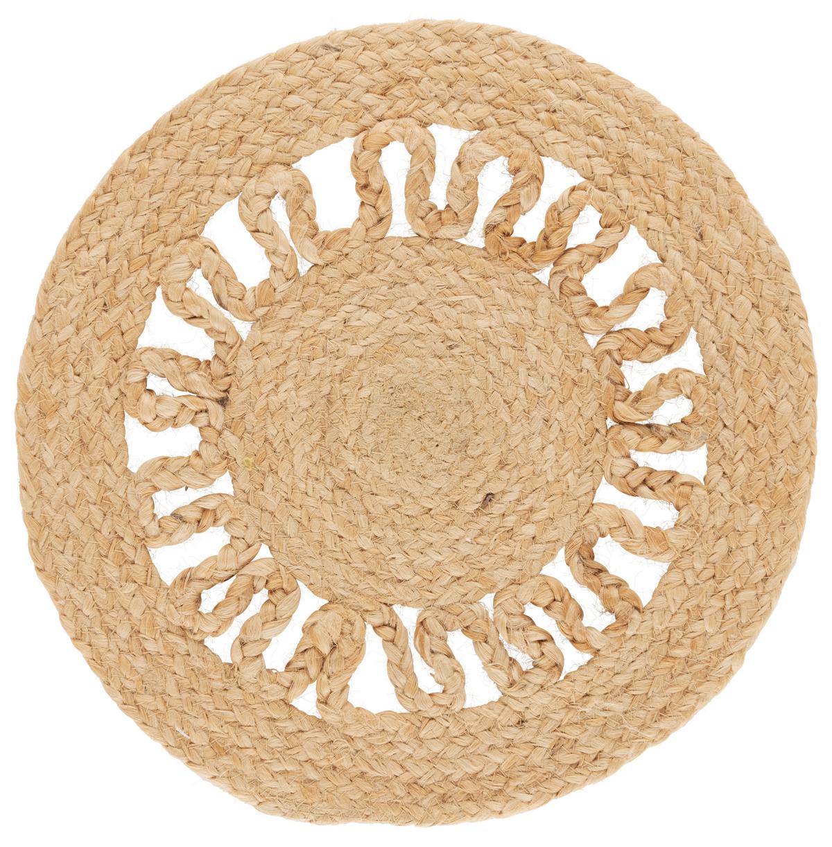 Dekorační podnos Ø: 38cm - světle hnědá, Basics, textil (38cm) - Modern Living