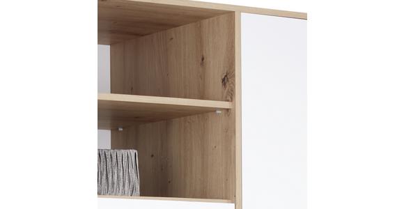 Kleiderschrank mit Fächern 98cm Box, Weiß/Eiche Dekor - Eichefarben/Weiß, MODERN, Holzwerkstoff (98/205/55cm) - Ondega