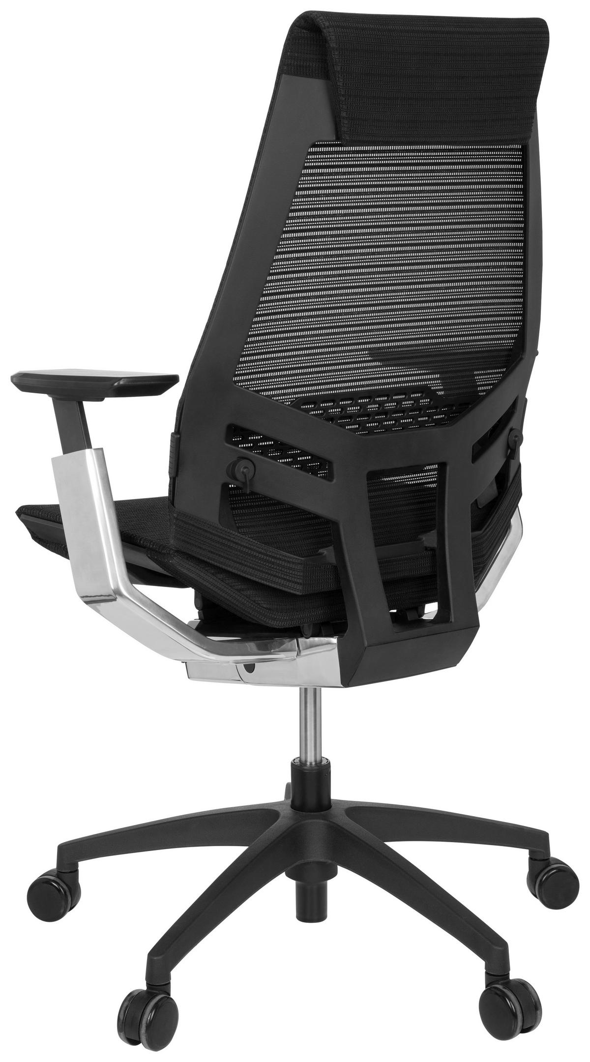 Drehstuhl Genidia Smart Black cm höhenverstellbar Schwarz - Chromfarben/Schwarz, MODERN, Kunststoff/Textil (70/112/55cm) - MID.YOU
