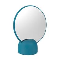 Kozmetické zrkadlo Hug - modrá, Modern, plast/sklo (17/19,8/8,5cm) - Premium Living