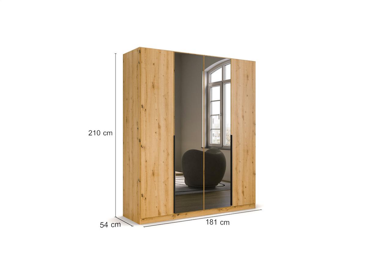 Drehtürenschrank Skyla Eiche Artisan B: 181 cm - Eiche Artisan, MODERN, Holzwerkstoff (181/210/54cm) - Rauch Möbel