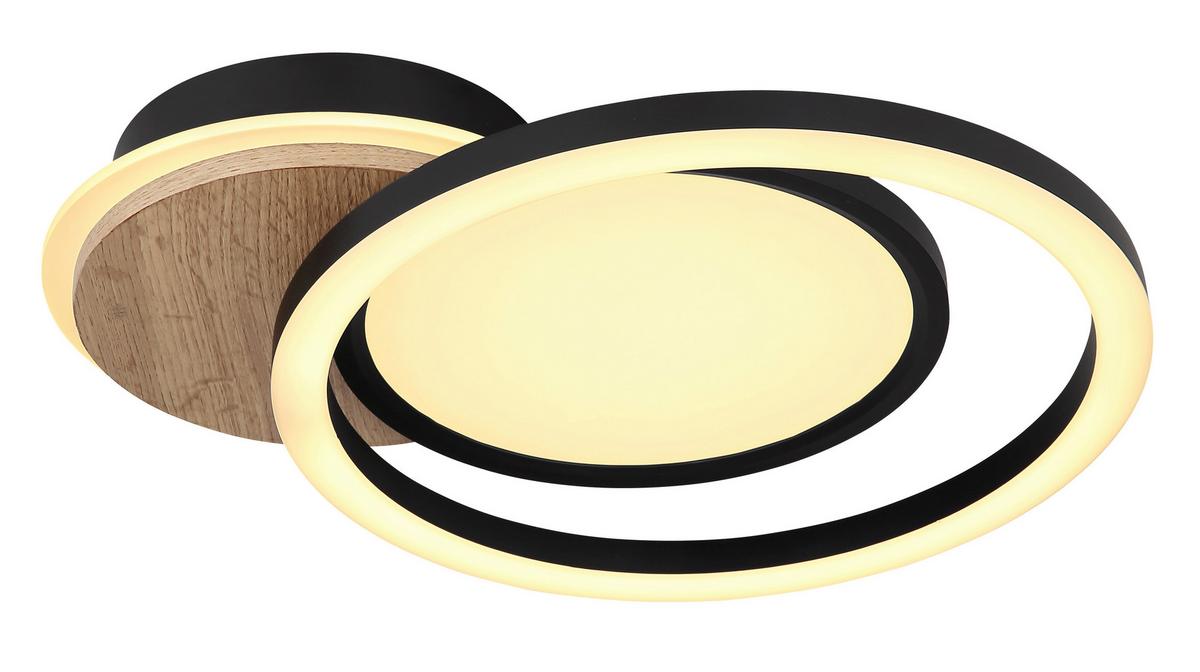 Led Mennyezeti Lámpa 67273-28 Sid - sötétbarna/fekete, Design, műanyag/faalapú anyag (51,5/30/10,5cm) - Globo