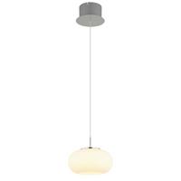 Led-hängeleuchte Opal Nickelfarben Transparent - Transparent/Opal, Design, Glas/Metall (20/150cm) - Globo