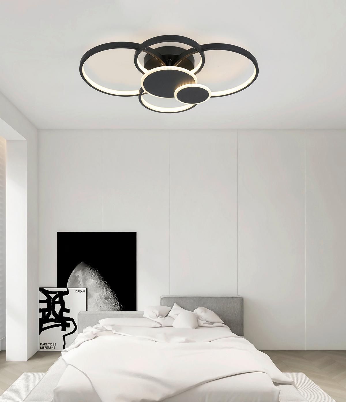 Led-deckenleuchte Christin - Schwarz, Basics, Kunststoff/Metall (46/62/10cm) - Luca Bessoni