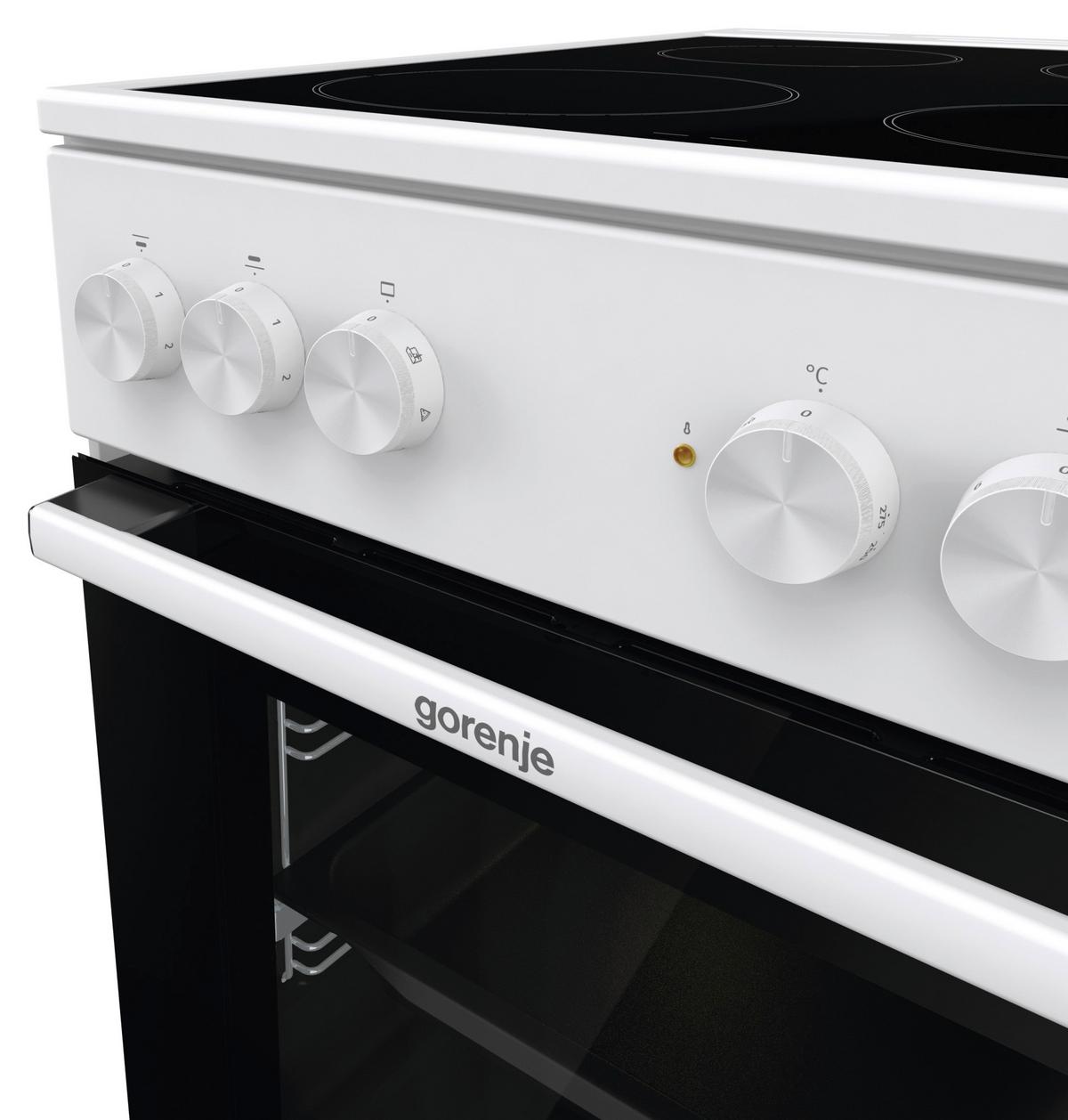 Elektro-Standherd Gec5a21wg Glaskeramik B: 50 cm Weiß - Weiß, Basics, Glas/Metall (50/85/59,4cm) - Gorenje