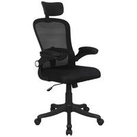 Bürostuhl Cecina mit Armstützen Netz Schwarz - Silberfarben/Schwarz, MODERN, Kunststoff/Textil (59/114-124/65cm) - MID.YOU