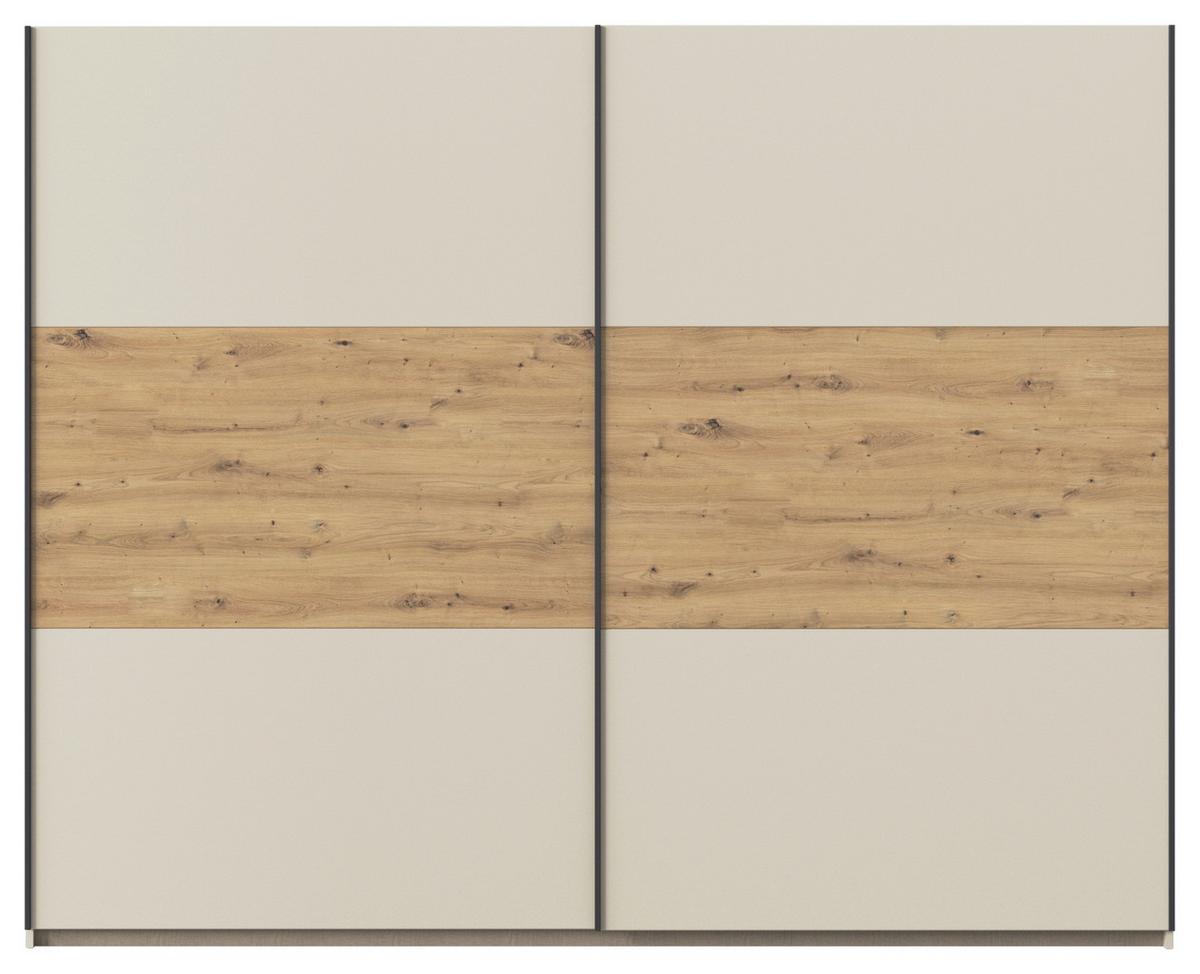 Schwebetürenschrank Neo Champagner Eiche Artisan Dekor - Champagner/Eiche Artisan, MODERN, Holzwerkstoff (261/210/59cm) - Rauch Möbel