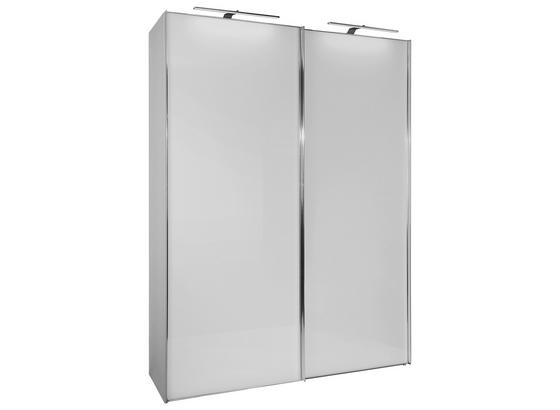 Schwebetürenschrank mit Glas 225cm Sonate Rom, Weiß Dekor - Weiß, MODERN, Holz/Holzwerkstoff (225/240/68cm) - Luca Bessoni Schwebetürenschrank mit Glas 225cm Sonate Rom, Weiß Dekor - Weiß, MODERN, Holz/Holzwerkstoff (225/240/68cm) - Luca Bessoni