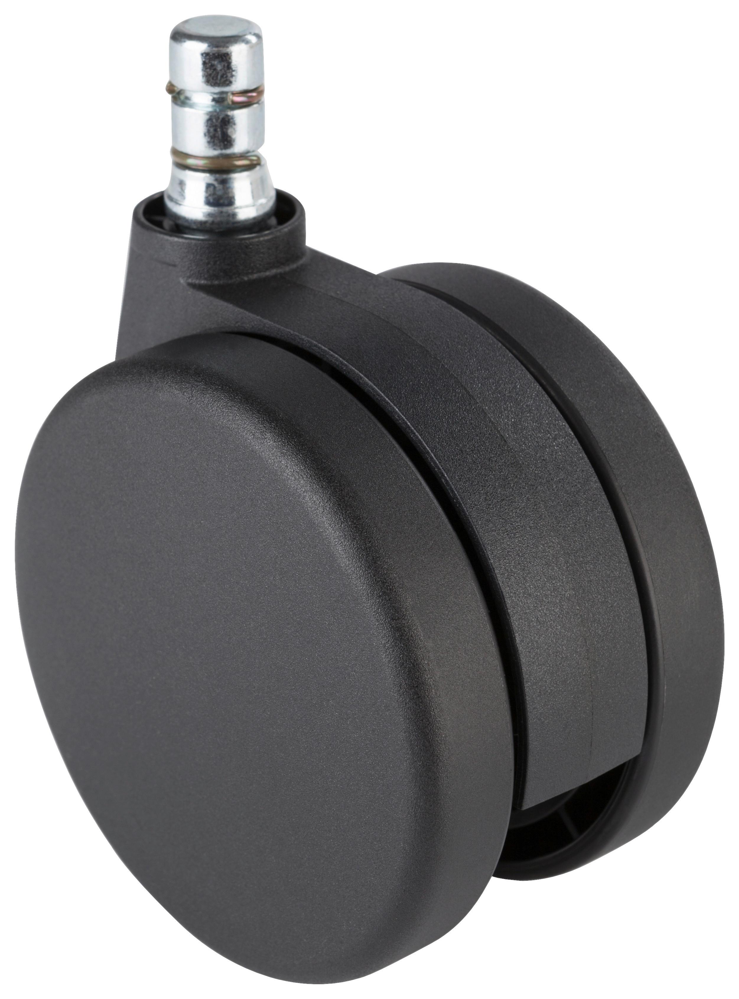 Bürostuhlrollen Rolo No-Noise Schwraz Ø 7,5 cm 5er-Set - Schwarz, Basics, Kunststoff/Metall (5,2/8,3/7,5cm) - MID.YOU