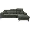 Ecksofa Sydney Dunkelgrün S: 268/172 cm - Dunkelgrün/Schwarz, KONVENTIONELL, Textil (268/172cm) - MID.YOU
