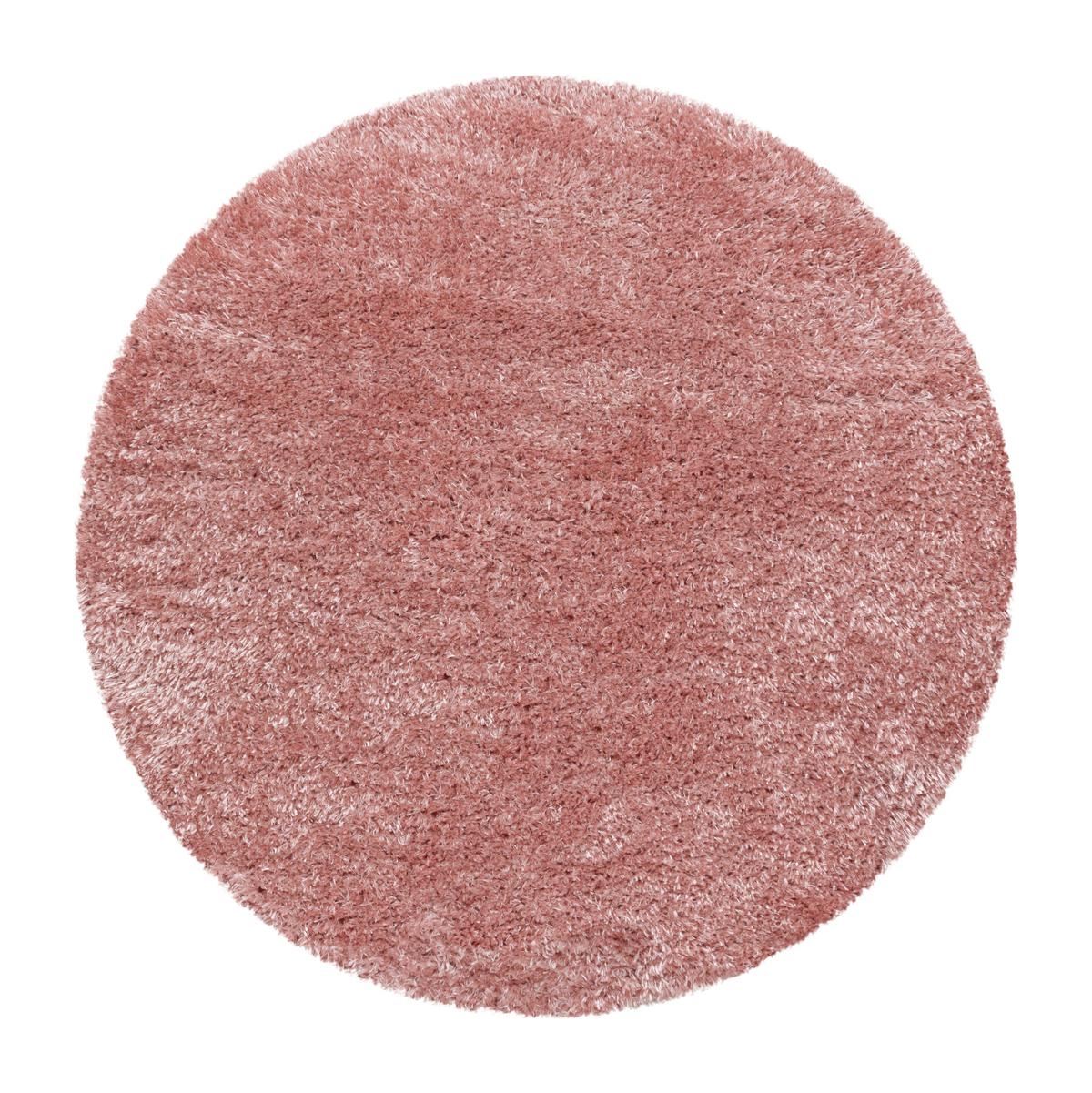 Hochflor Teppich Rosa Naturfaser Brilliant Ø 80 cm - Rosa, Basics, Textil (80cm)