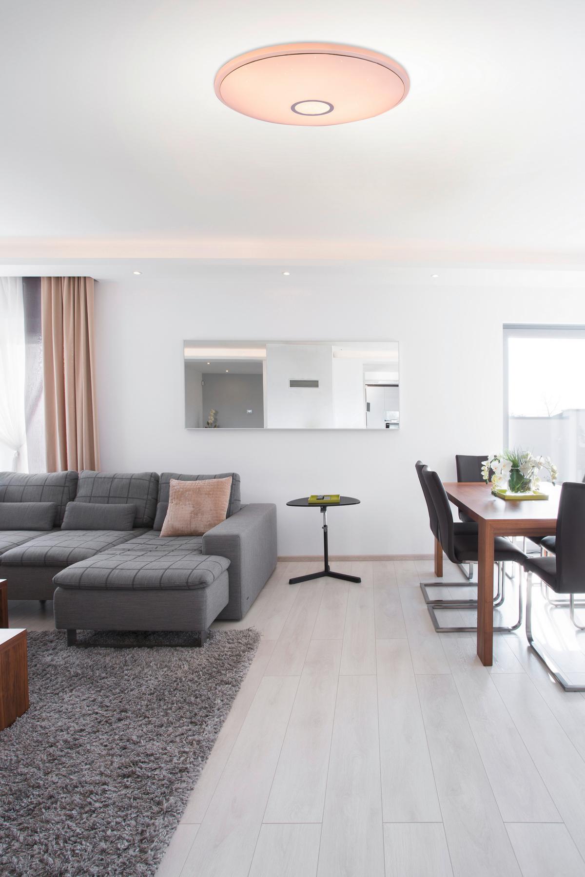 LED-Deckenleuchte Opal Weiß D: 68 cm - Opal/Weiß, Basics, Kunststoff/Metall (68/10cm) - Globo