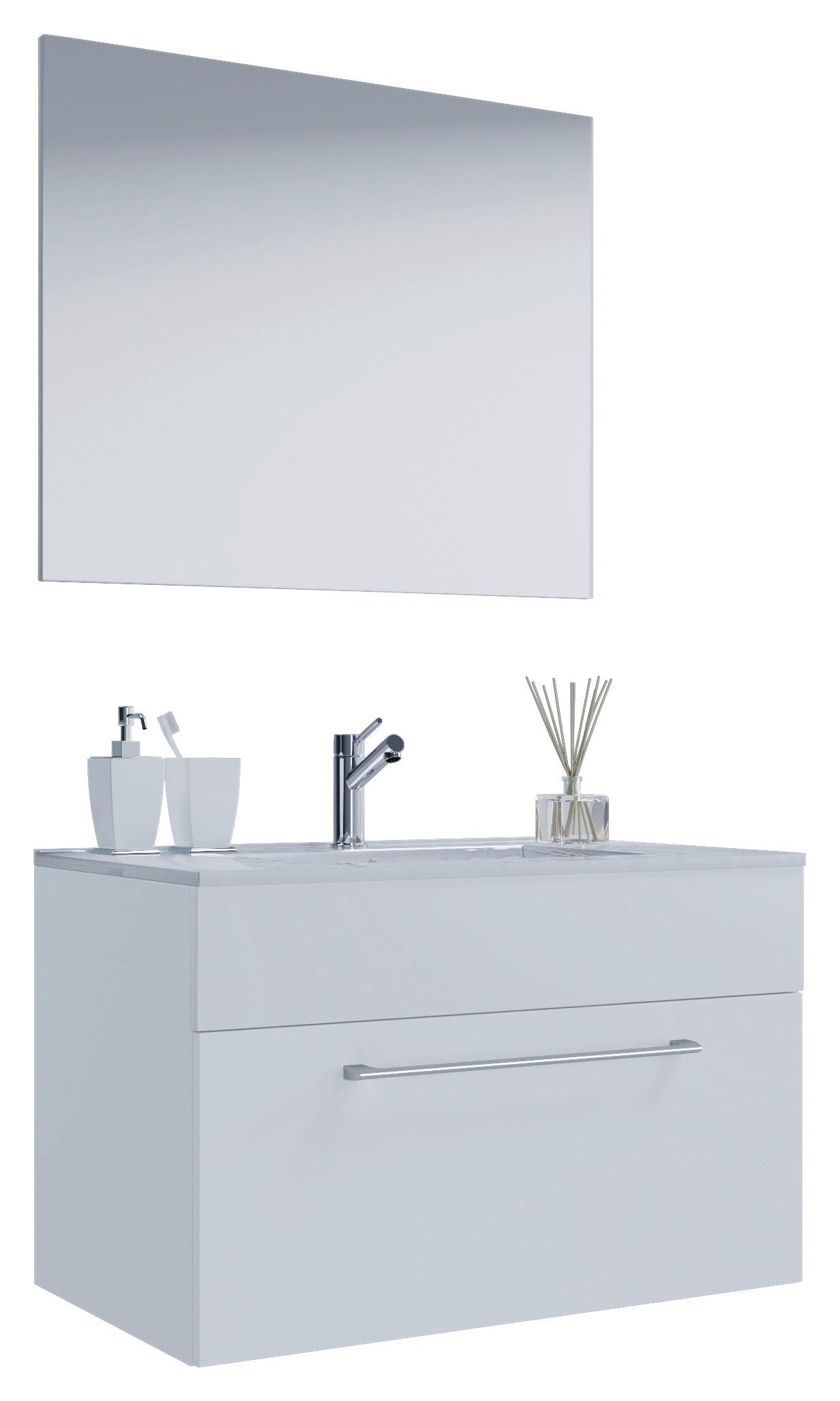 Fürdőszobabútor Badinos - fehér, Modern, faalapú anyag/kerámia (80cm) - MID.YOU
