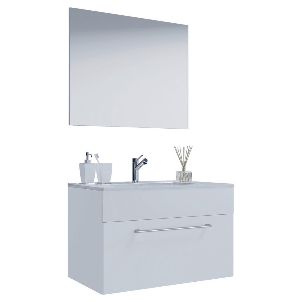 Badezimmer BAdinos 3-teilig Weiß B: 80 cm