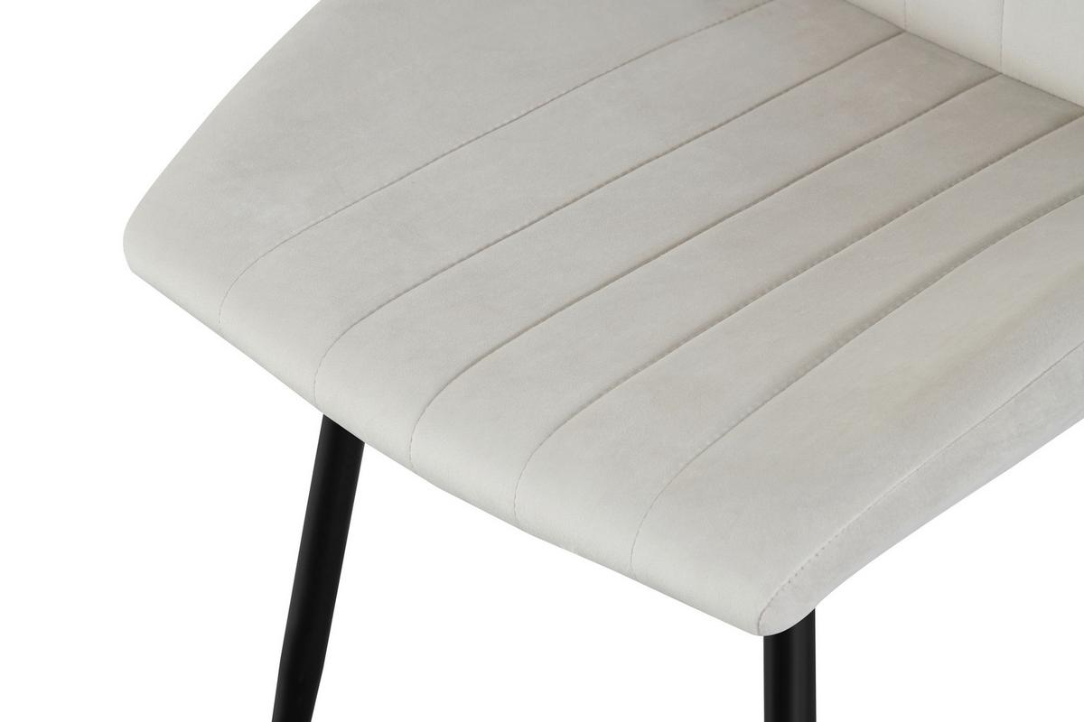 Stuhl-Set Christin Creme B: 52 cm - Creme/Schwarz, MODERN, Textil/Metall (52/75/58cm) - MID.YOU