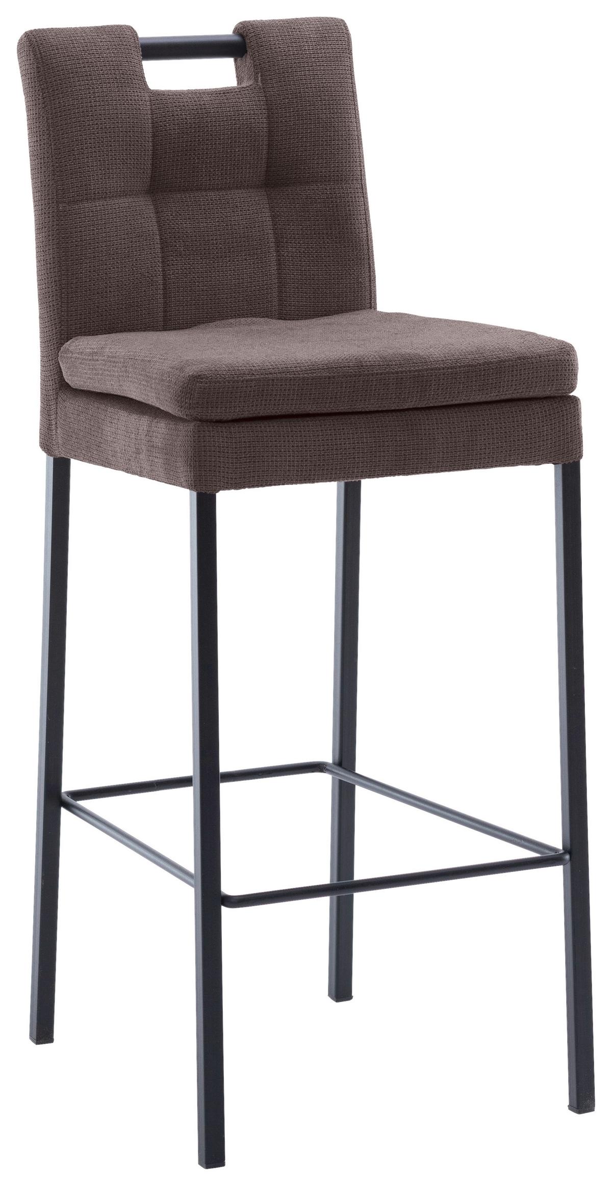 Barhocker Madrid Dunkelgrau/schwarz B: 42 Cm - Dunkelgrau/Schwarz, Design, Textil/Metall (42/102/52cm) - Cantus
