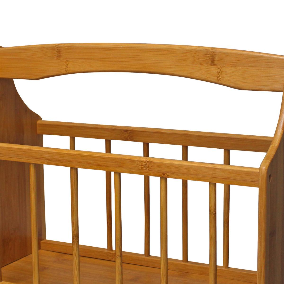 Zeitungsständer Zeta Bambus Natur B: 43 cm mit Tragegriff - Naturfarben, MODERN, Holz (43/34/20,5cm)