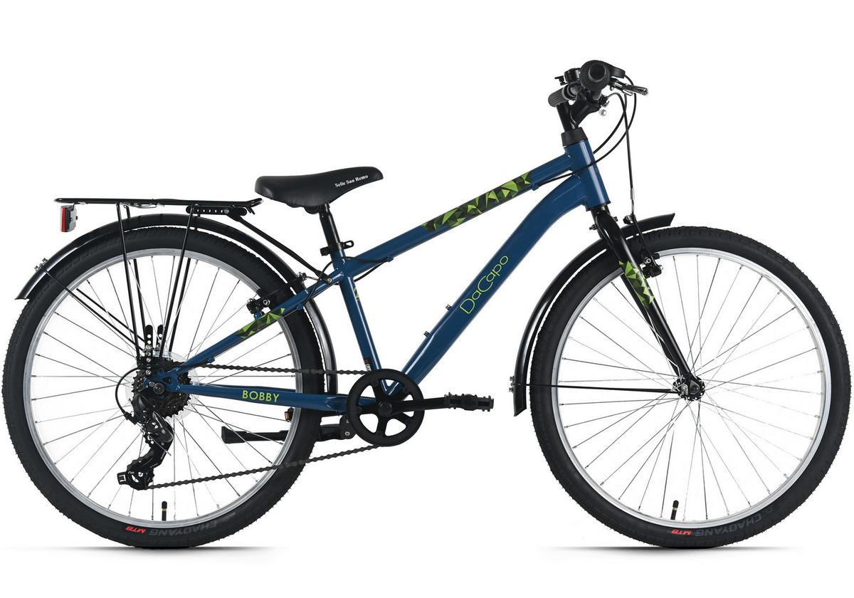 Kinderfahrrad Dacapo Bobby 24 Zoll, Rh 32 cm - Blau, Basics, Metall (25/140/60cm)