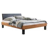 Bett Sondrio Mit Gepolstertem Kopfteil 200x200 - Wildeiche/Eichefarben, Natur, Holz/Textil (200/200cm) - Hasena