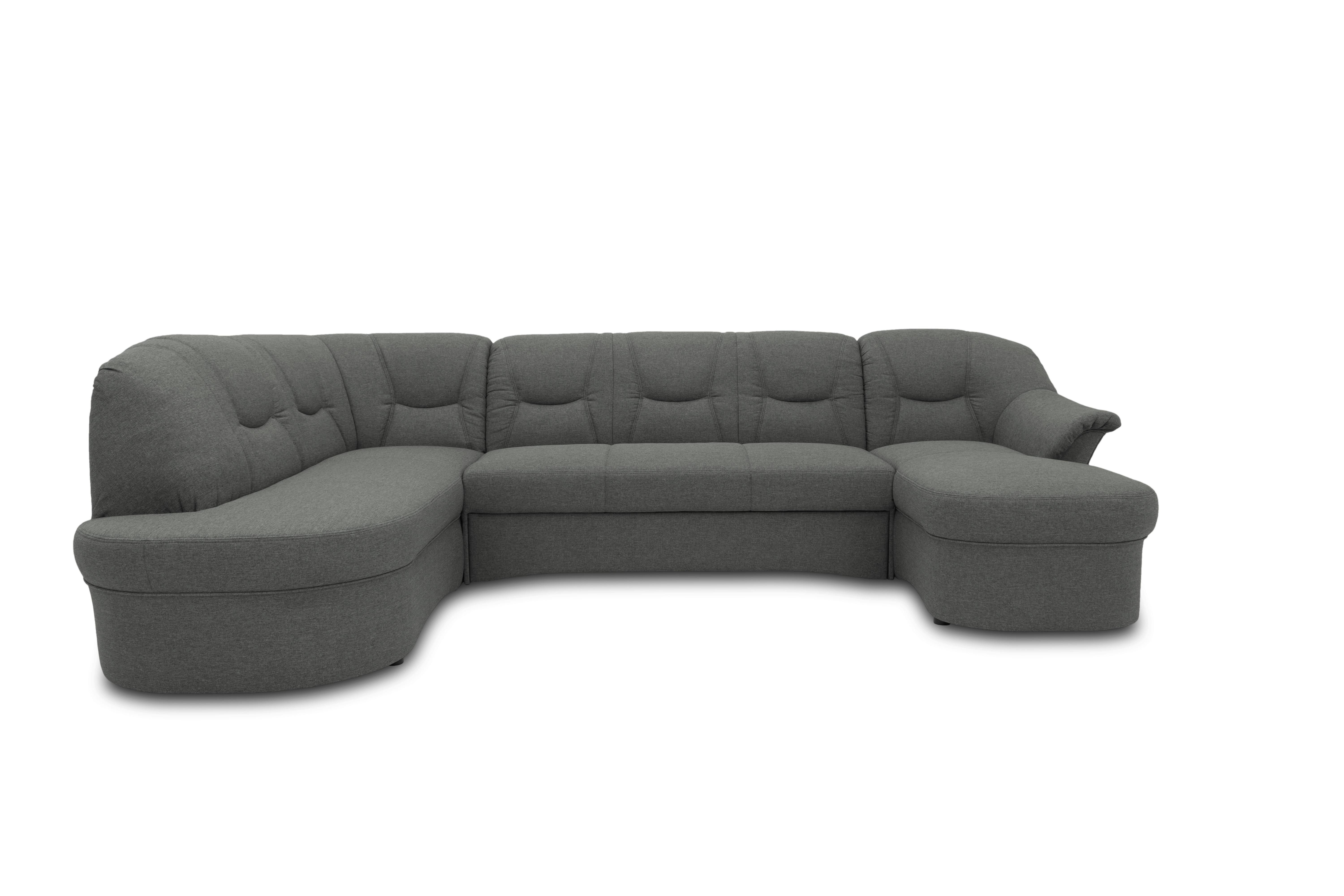 Wohnlandshaft Sarafina Dunkelgrau - Dunkelgrau/Schwarz, KONVENTIONELL, Textil (180/295/146cm) - MID.YOU