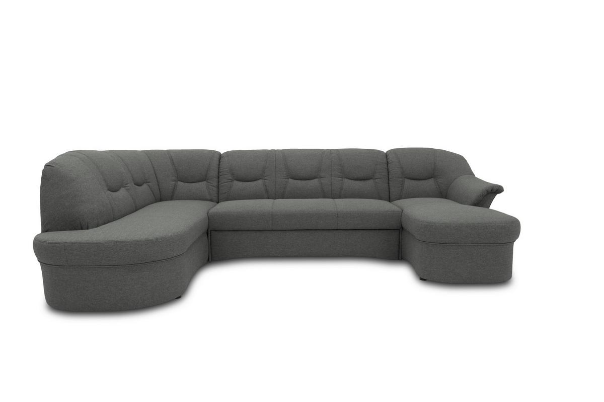 Wohnlandschaft Sarafina Grau - Schwarz/Grau, KONVENTIONELL, Textil (180/295/146cm) - MID.YOU