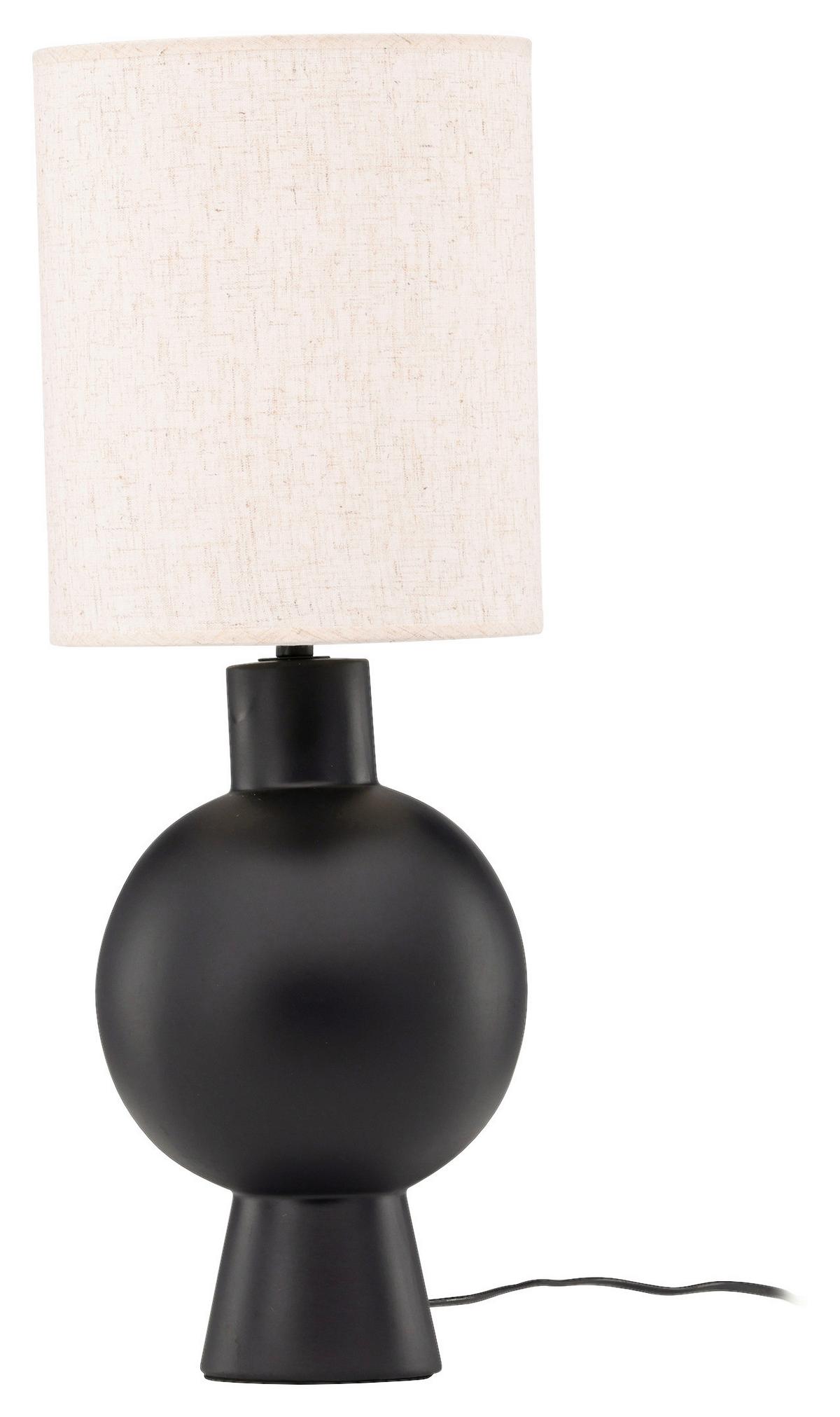 Tischleuchte Mysterna - Beige/Schwarz, Basics, Textil/Stein (21/55/21cm) - P & B