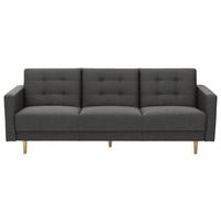 3-Sitzer-Sofa + Schlaffunktion Jasmin mit Armlehnen Anthrazit - Eschefarben/Anthrazit, MODERN, Textil (224/81/83cm) - Max Winzer