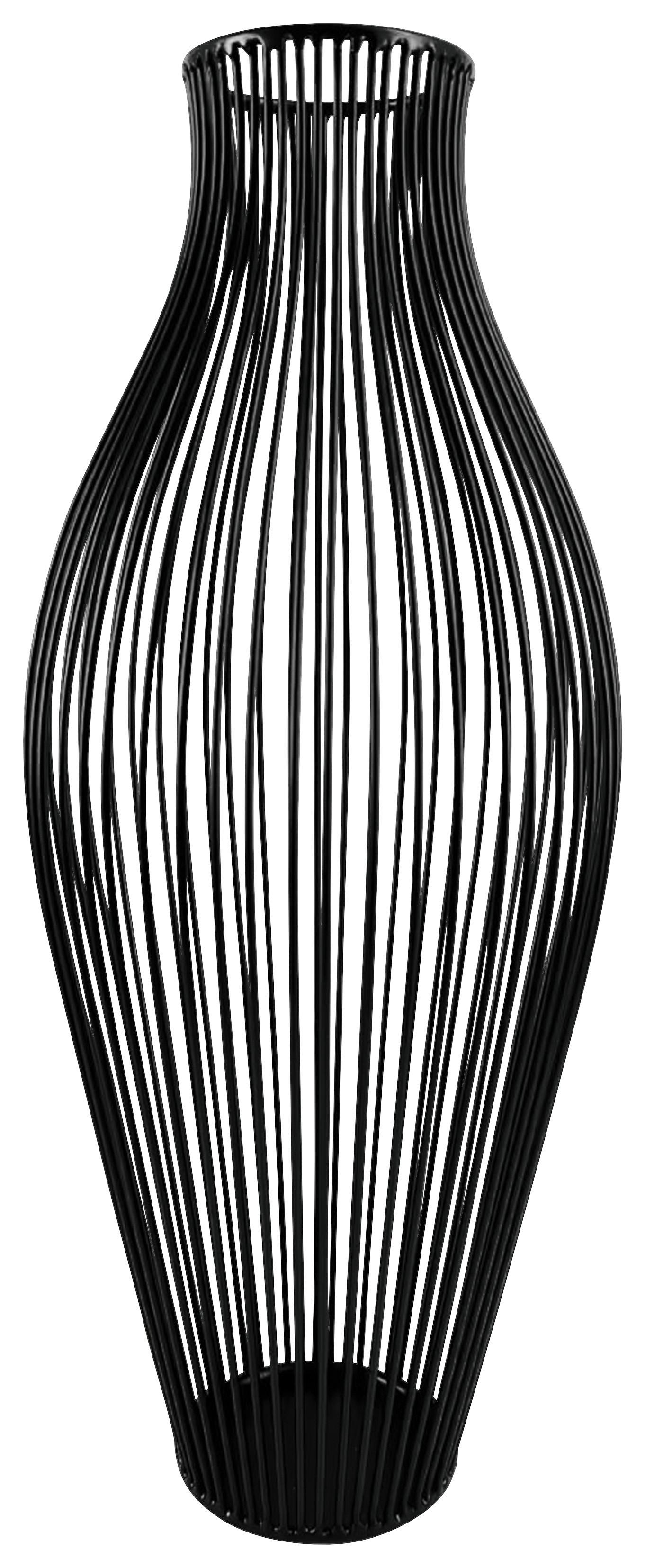 Dekovase Larissa - Schwarz, KONVENTIONELL, Metall (18/44cm) - Luca Bessoni