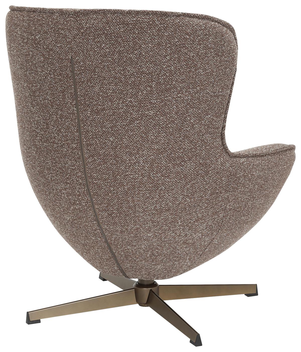 Televizní křeslo ALBA, hnědá tkanina, max. do 140 kg - bronzová/hnědá, Moderní, kov/textil (76/94/87,5cm) - Mömax