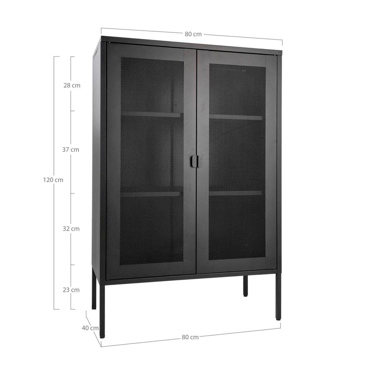 GARDEROBENSCHRANK Melbourne Schwarz, B: 80cm - Schwarz, Design, Metall (80/120/40cm) - MID.YOU
