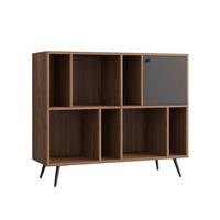 Regal Grau, Walnussfarben B: 118cm - Walnussfarben/Schwarz, Design, Holzwerkstoff (118/76/40cm) - Livetastic