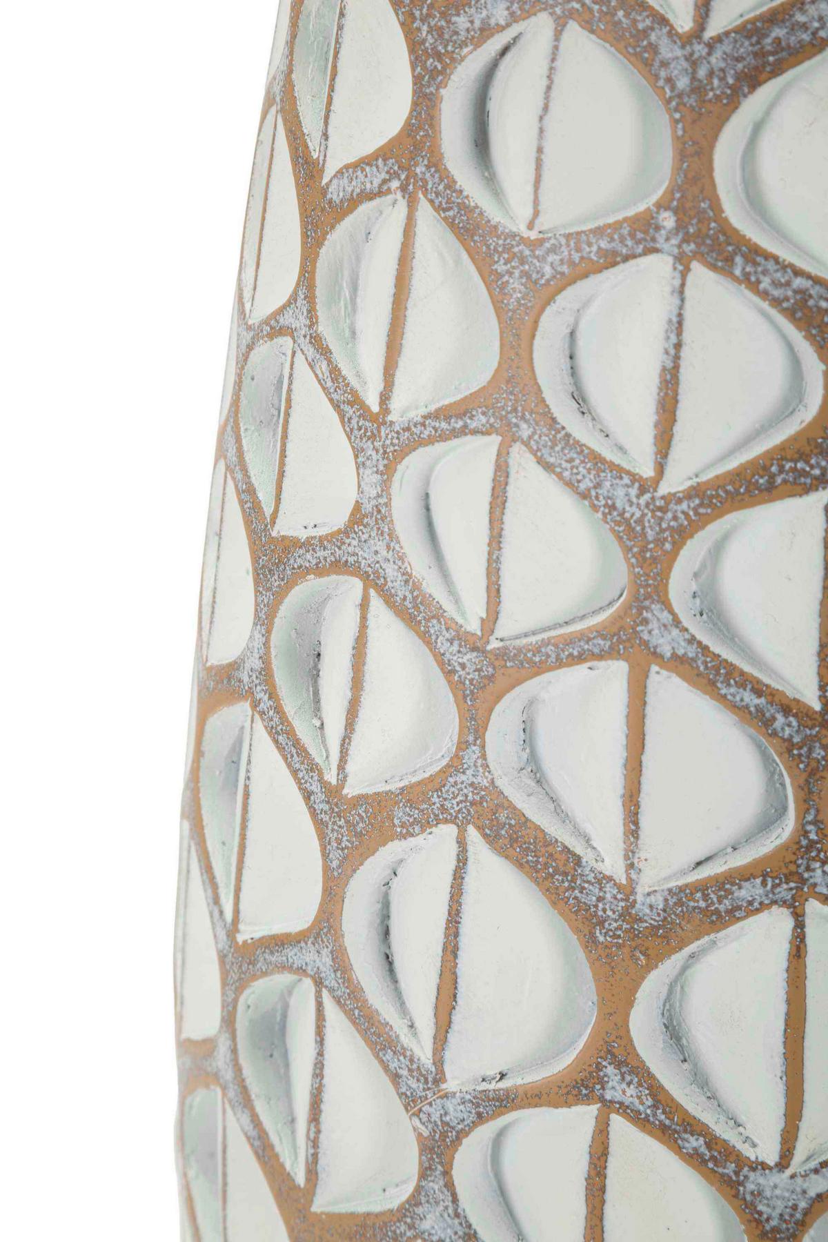 Vase Resin Tibet Weiß B: 20 Cm - Weiß, Basics, Kunststoff (20/45,5/20cm)