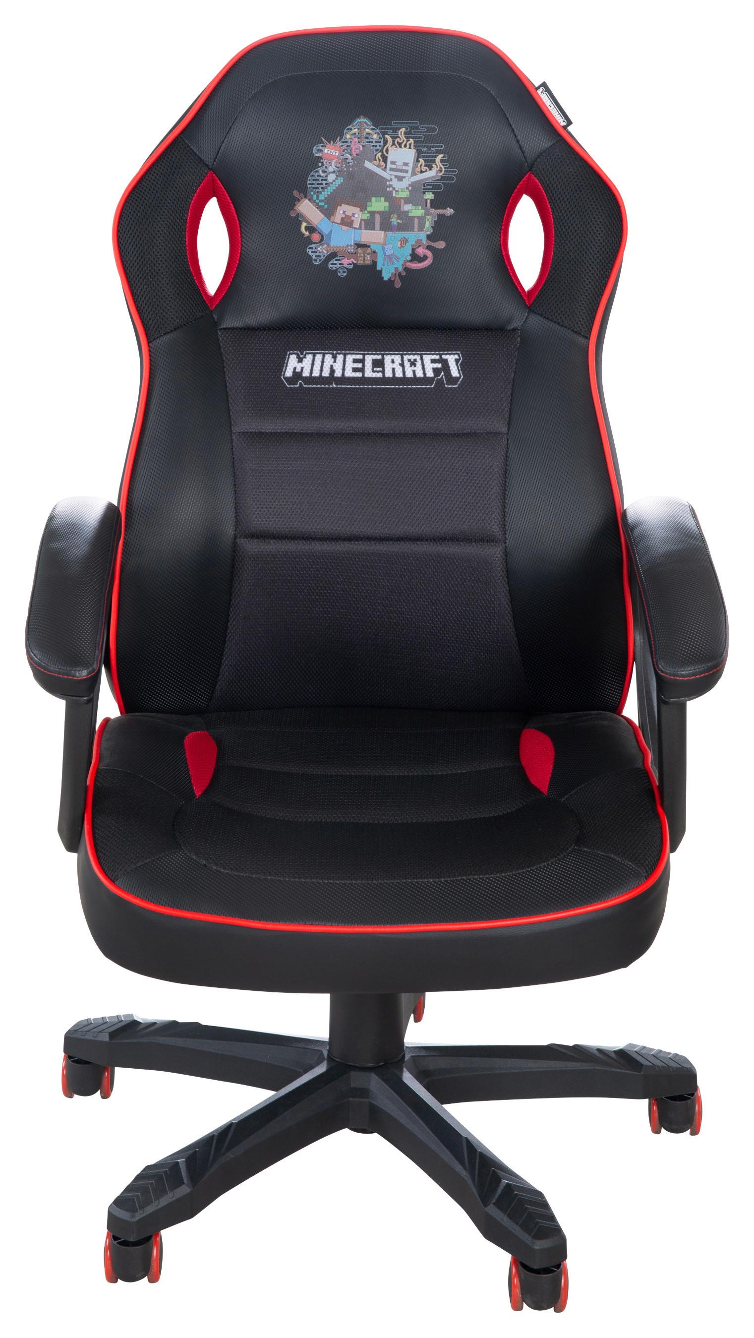 Gamingstuhl Minecraft - Rot/Schwarz, MODERN, Kunststoff/Textil (62/108,5/118/66,5cm) - Minecraft