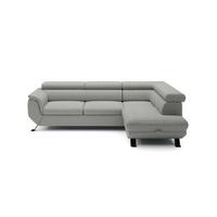 Sedacia súprava RAVEN, pravá, s úložným priestorom a lôžkom - sivohnedá/čierna, Modern, kov/textil (257/198cm) - Mömax