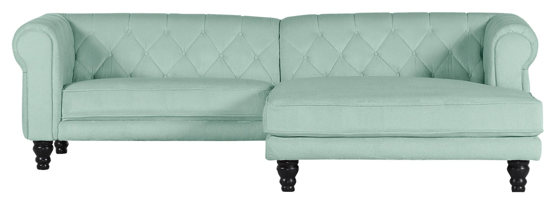 Ecksofa Jonte Mintgrün S: 260x160 Cm - Dunkelbraun/Mintgrün, Design, Textil (260/160cm) - MID.YOU