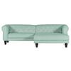 Ecksofa Jonte Mintgrün S: 260x160 Cm - Dunkelbraun/Mintgrün, Design, Textil (260/160cm) - MID.YOU