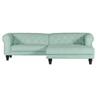 Ecksofa Jonte Mintgrün S: 260x160 cm - Dunkelbraun/Mintgrün, Design, Textil (260/160cm) - MID.YOU