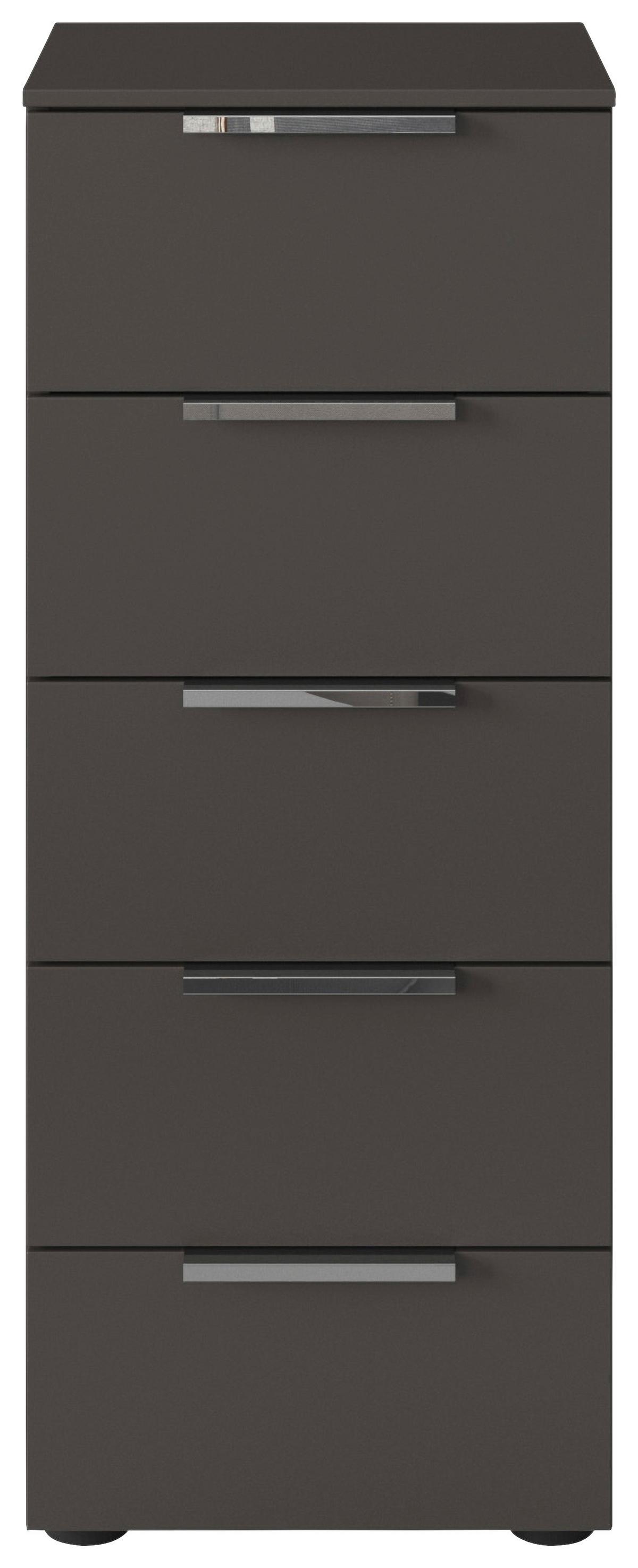 Kommode Flipp Graphit/chromfarben B: 40 Cm - Chromfarben/Schwarz, MODERN, Holzwerkstoff (40/100/42cm) - Rauch Möbel