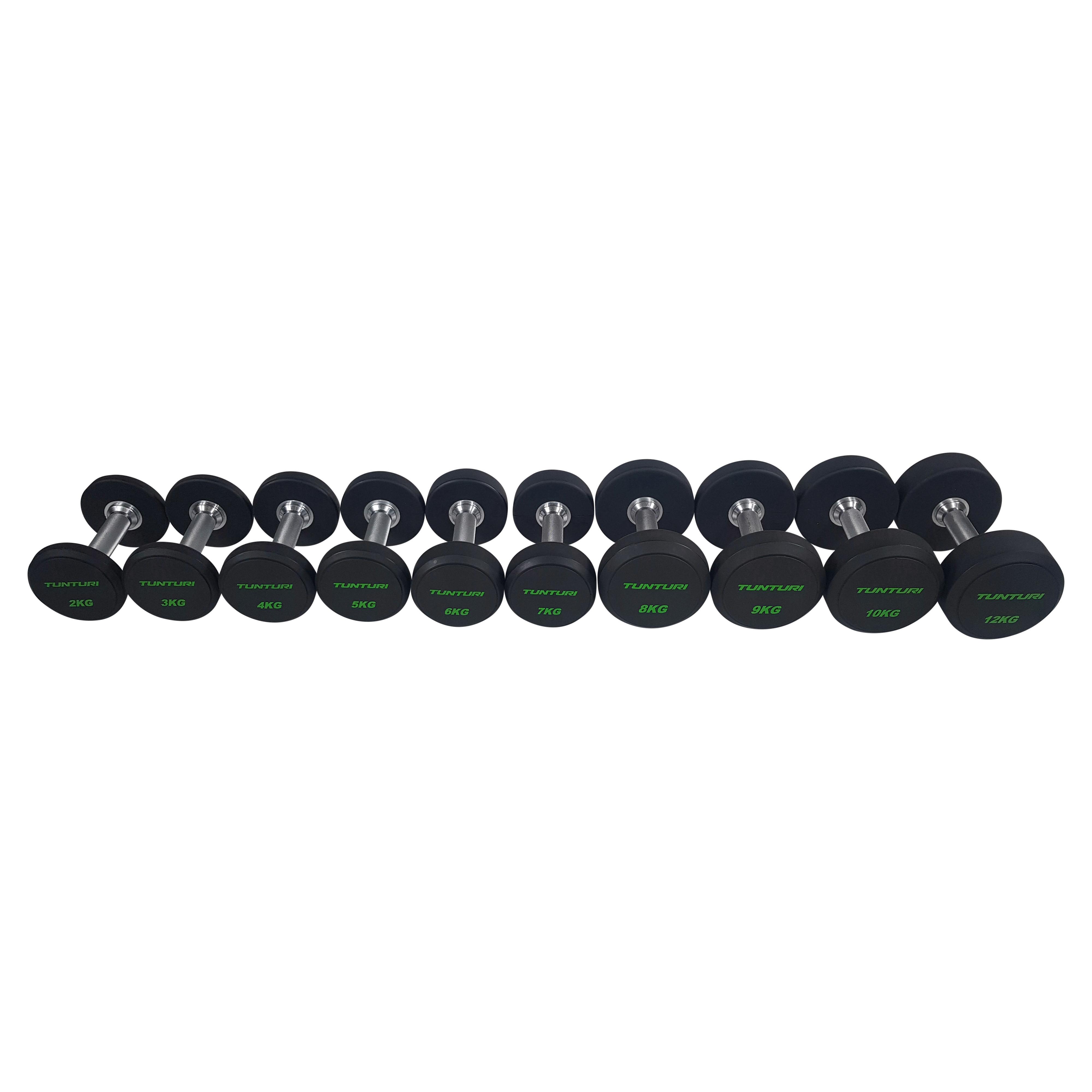 Gewichteset Tunturi Pu Pro Dumbbell Set - Schwarz, KONVENTIONELL, Metall (80/56/38cm)