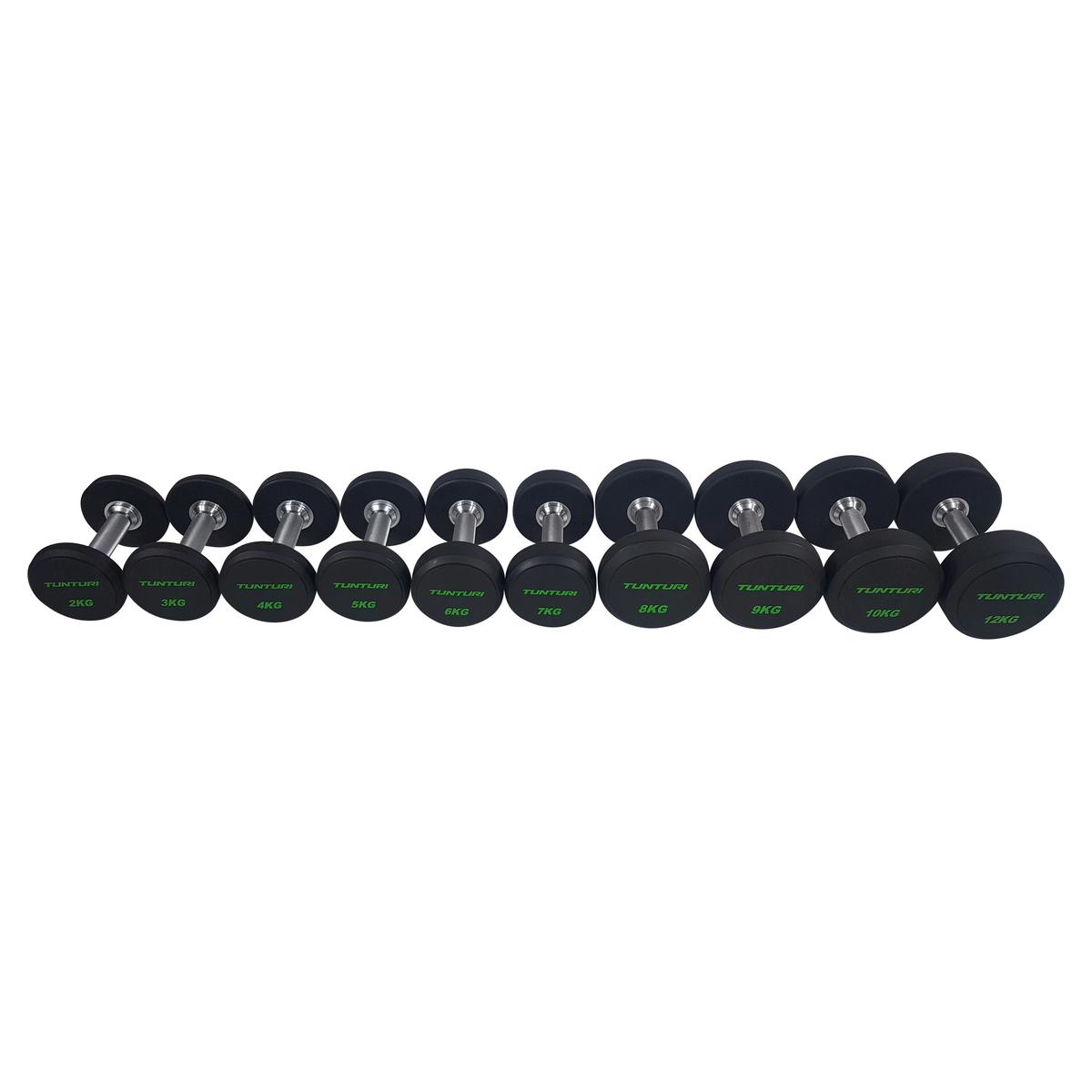 Gewichteset Tunturi Pu Pro Dumbbell Set - Schwarz, KONVENTIONELL, Metall (80/56/38cm)