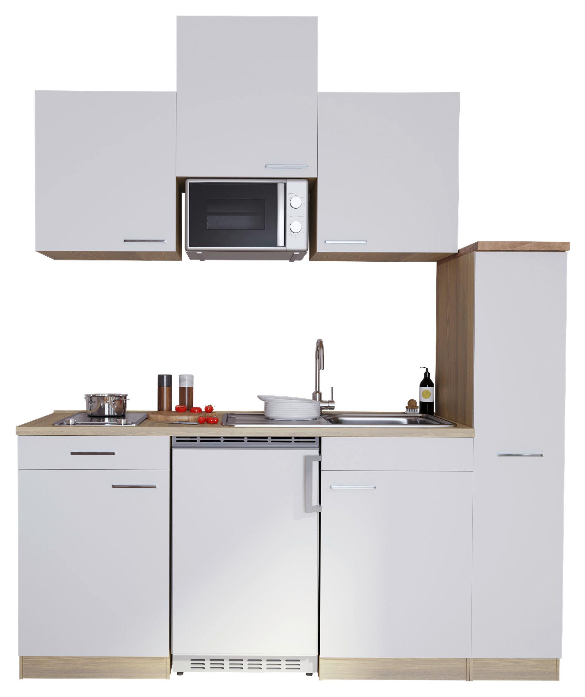 Küchenblock Luis Singleküche 180 cm - Eichefarben/Weiß, Basics, Holzwerkstoff (180cm) - Respekta