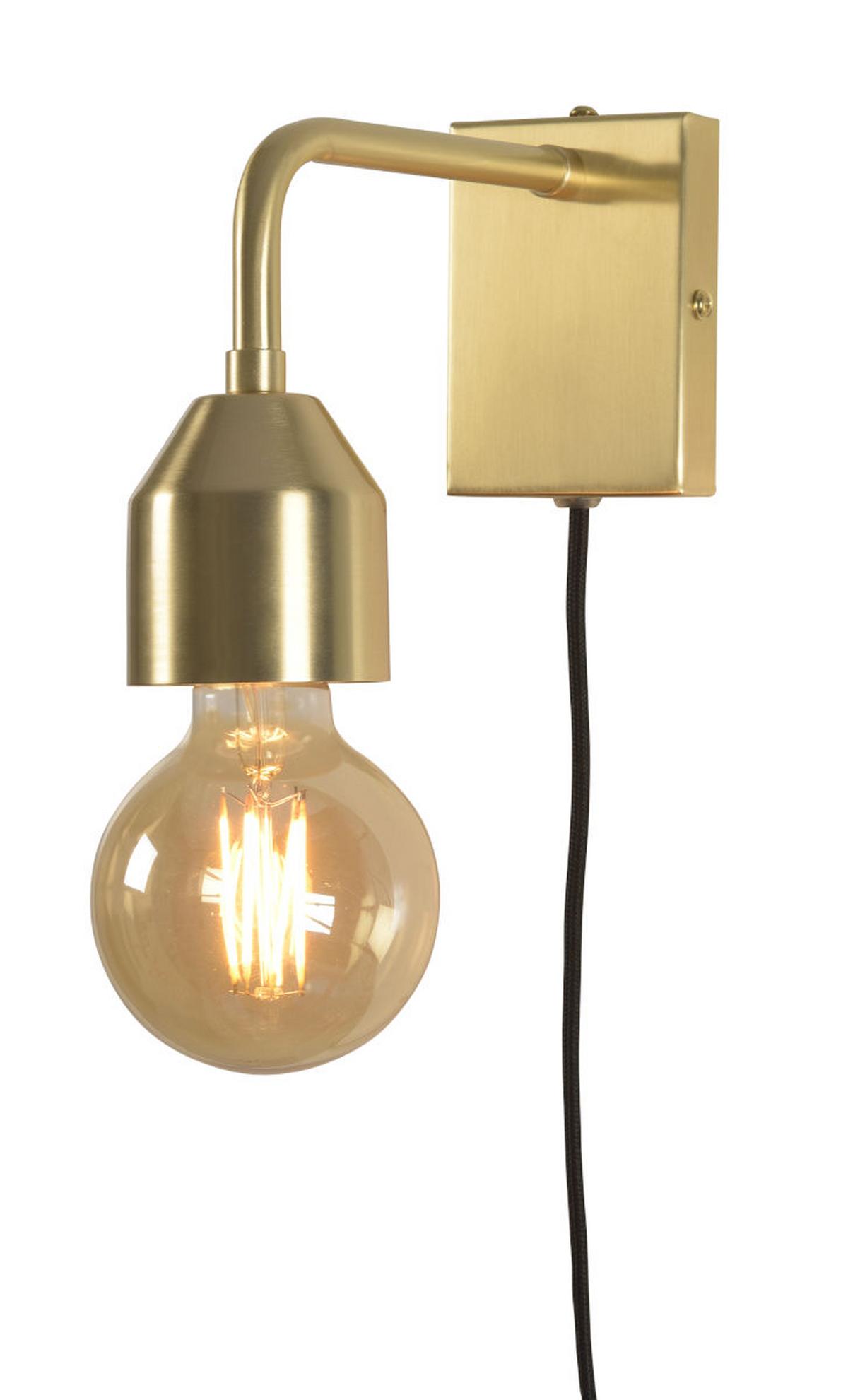 Wandleuchte Madrid 1-Flammig mit Schalter - Goldfarben, Design, Metall (7/14,7/20,3cm) - It's about Romi