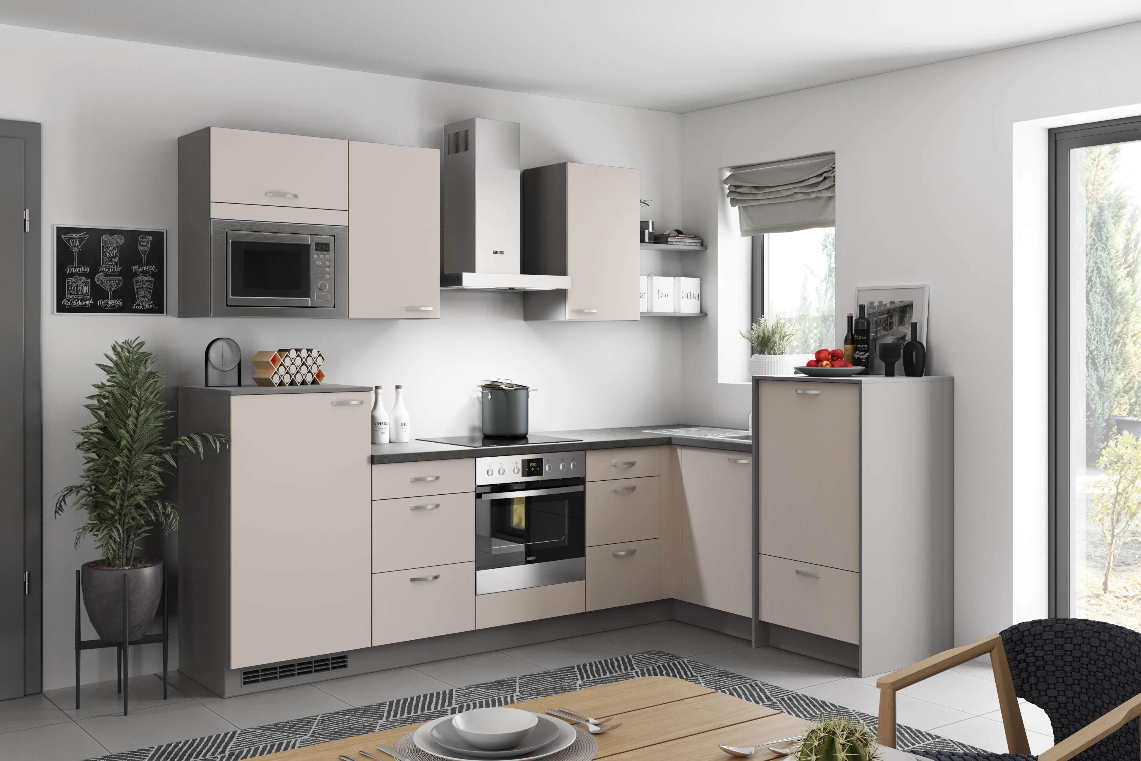Eckküche Win - Anthrazit/Creme, MODERN, Holzwerkstoff (280/178cm) - Express