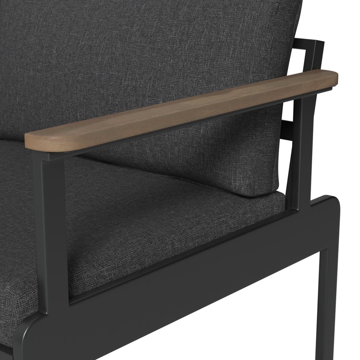 Lounge Garnitúra Barletta - tíkfa színű/szürke, Modern, textil/fa (227/227cm) - Beldano