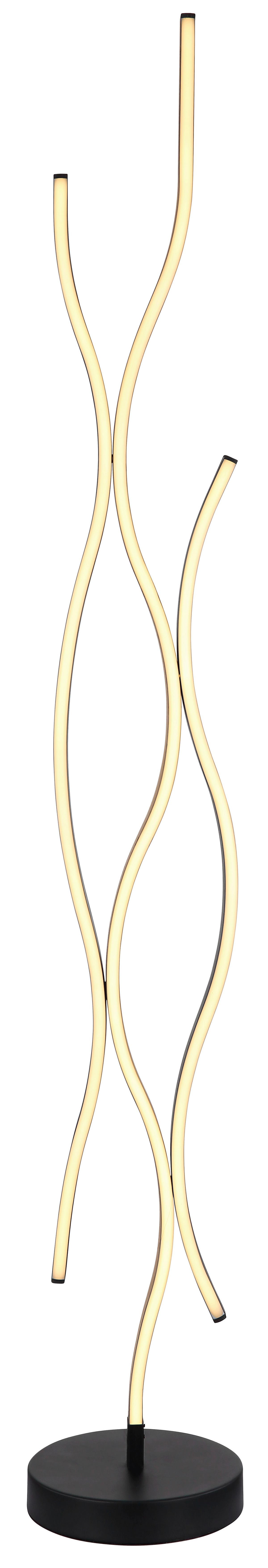 LED-Stehleuchte Geronimo Opal Schwarz Braun D: 20 cm - Dunkelbraun/Opal, Natur, Kunststoff/Metall (20/135cm) - Globo